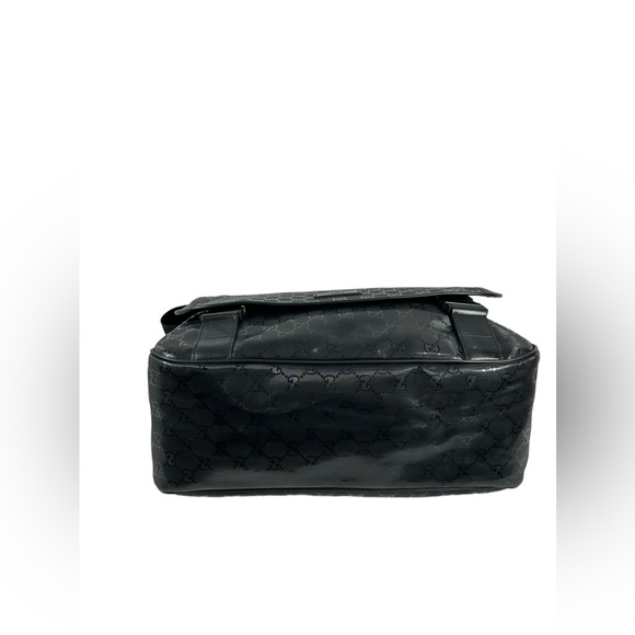 GUCCI 270794 black Imprime Mamas Diaper Bag messenger logo flap Authenticated - Picture 12 of 16